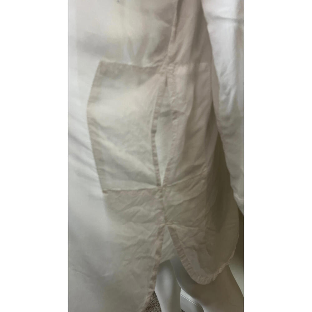 JONNY COTA OVERSIZED WHITE SHEER BUTTON UP OPERA BLOUSE SHIRT - Picture 6 of 9